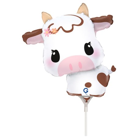 Palloncino in Foil 14" Mini Shape Mucca "Cute Cow" Animali Grabo