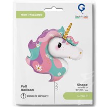 Palloncino in Foil 41" Super Shape Unicorno "Hippie Unicorn" Animali Grabo