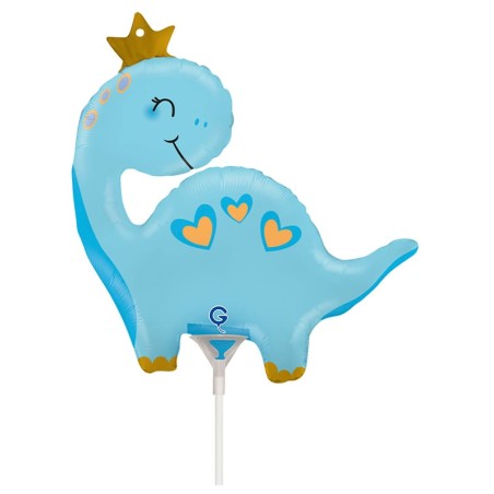 Palloncino in Foil 14" Mini Shape Dinosauro "Blue Dino" Animali Grabo