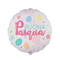 Palloncino in Foil 9" Mini Shape Buona Pasqua con Uova 5pz Pasqua