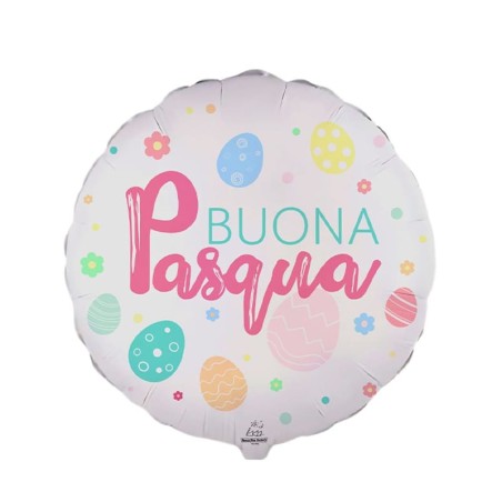 Palloncino in Foil 9" Mini Shape Buona Pasqua con Uova 5pz Pasqua
