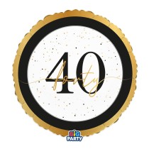 Palloncino in Foil 18" Happy Birthday 40 Anni "Prestige" 40 Anni
