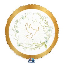Palloncino in Foil 18" Colomba e Ulivo per Comunione e Cresima Santa Cresima