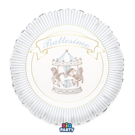 Palloncino in Foil 18" Battesimo Carillon Celeste con Giostrina Palloncini Battesimo Celeste