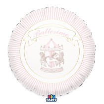 Palloncino in Foil 18" Rosa Giostra Cavalli Battesimo "Carillon" Nascita e Battesimo