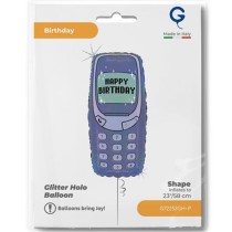 Palloncino in Foil 23" Super Shape Telefonino "00's Birthday Phone" Happy Birthday Grabo