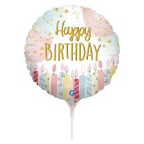 Palloncino in Foil 9" Mini Shape Happy Birthday "Candle" Happy Birthday Grabo