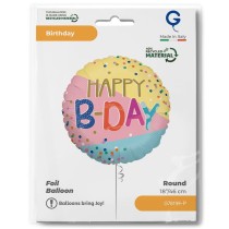 Palloncino in Foil 18" Happy Birthday Pois "Funky Dots" Happy Birthday Grabo