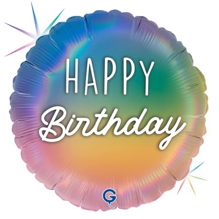 Palloncino in Foil 18" Arcobaleno Happy Birthday "Colourful Rainbow" H. Birthday Rainbow Grabo