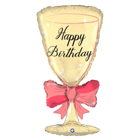 Palloncino in Foil 36" Super Shape Calice Happy Birthday Happy Birthday Grabo
