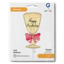 Palloncino in Foil 36" Super Shape Calice Happy Birthday Happy Birthday Grabo