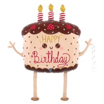 Palloncino in Foil 31" Stands Tall Torta al Cioccolato "Happy Birthday" Happy Birthday Grabo