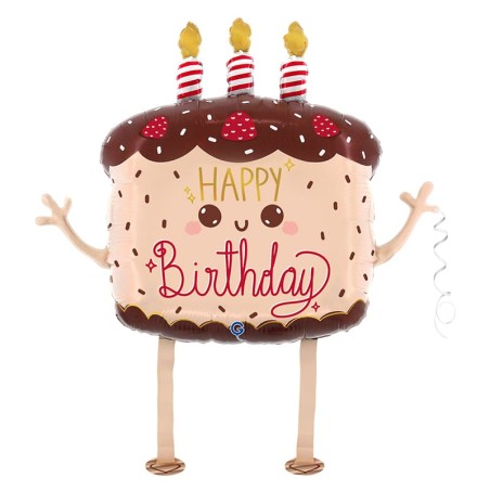 Palloncino in Foil 31" Stands Tall Torta al Cioccolato "Happy Birthday" Happy Birthday Grabo