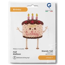 Palloncino in Foil 31" Stands Tall Torta al Cioccolato "Happy Birthday" Happy Birthday Grabo