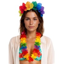 Cerchietto per Capelli con Fiori Multicolore di Stoffa Accessori Persona Tropicali
