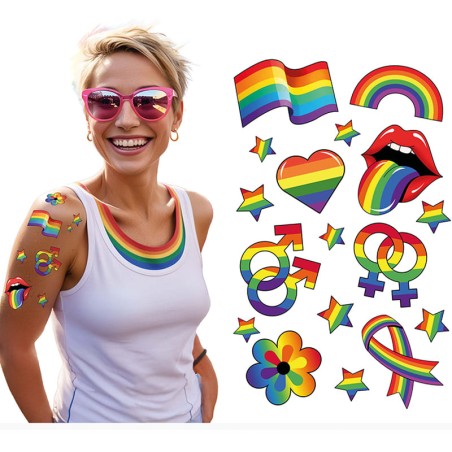 Tatuaggio Temporaneo Arcobaleno "Pride" 17pz Pride