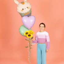 Palloncino in Foil 30" Super Shape Happy Birthday Cupcake Coniglio Happy Birthday Grabo