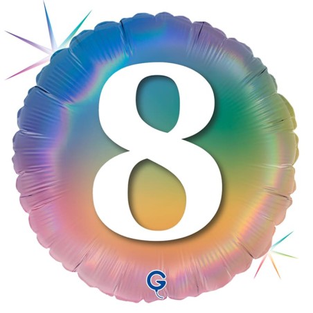 Palloncino in Foil 18" Arcobaleno N°8 "Colourful Rainbow" H. Birthday Rainbow Grabo