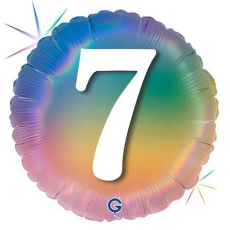 Palloncino in Foil 18" Arcobaleno N°7 "Colourful Rainbow" H. Birthday Rainbow Grabo