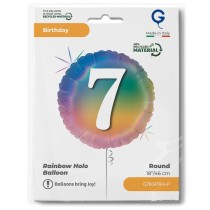 Palloncino in Foil 18" Arcobaleno N°7 "Colourful Rainbow" H. Birthday Rainbow Grabo