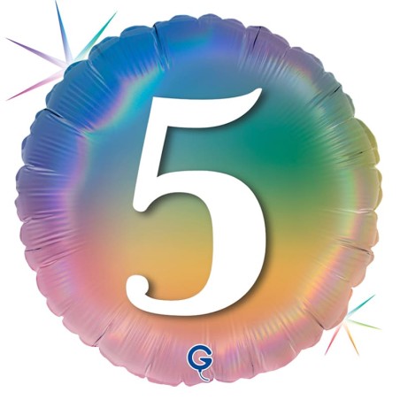 Palloncino in Foil 18" Arcobaleno N°5 "Colourful Rainbow" H. Birthday Rainbow Grabo