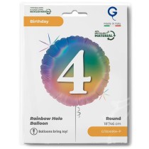 Palloncino in Foil 18" Arcobaleno N°4 "Colourful Rainbow" H. Birthday Rainbow Grabo