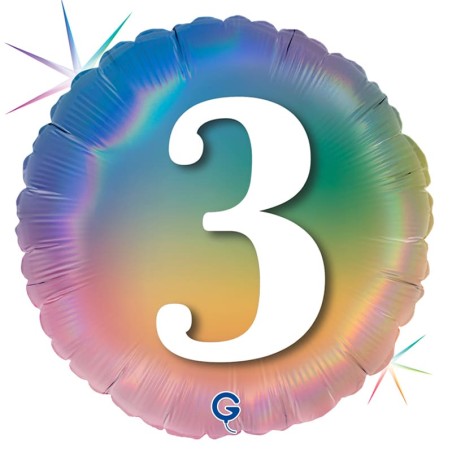 Palloncino in Foil 18" Arcobaleno N°3 "Colourful Rainbow" H. Birthday Rainbow Grabo
