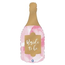 Palloncino in Foil 36" Super Shape Bottiglia "Bride To Be" Amore, Matrimonio o Anniversario Grabo