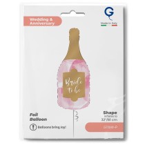 Palloncino in Foil 36" Super Shape Bottiglia "Bride To Be" Amore, Matrimonio o Anniversario Grabo