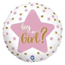 Palloncino in Foil 18" Boy or Girl? "Gender Reveal" Nascita e Battesimo Grabo