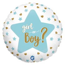 Palloncino in Foil 18" Boy or Girl? "Gender Reveal" Nascita e Battesimo Grabo
