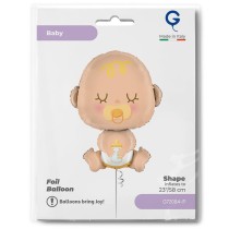 Palloncino in Foil 31" Super Shape Bimbo "Baby Shape" Nascita e Battesimo Grabo