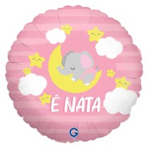 Palloncino in Foil 18" Nascita Rosa "È Nata" Nascita e Battesimo Grabo