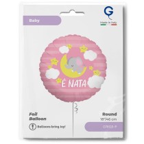 Palloncino in Foil 18" Nascita Rosa "È Nata" Nascita e Battesimo Grabo