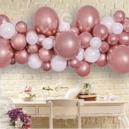 Kit Ghirlanda Palloncini Shiny Rose Gold e Bianco "DIY Garland Kit" 66pz Gemar "Diy Garland Kit"