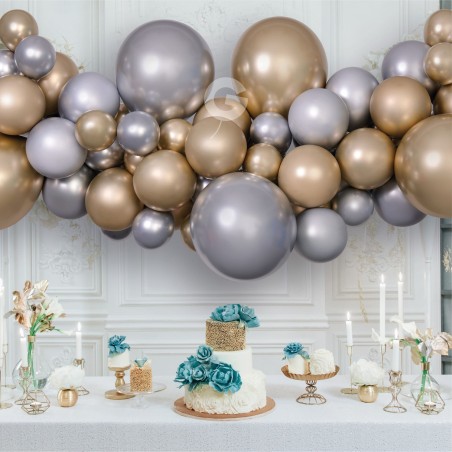 Kit Ghirlanda Palloncini Shiny Oro e Argento "DIY Garland Kit" 66pz Gemar "Diy Garland Kit"