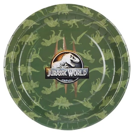 Piatto di Carta 23cm di Jurassic World "Dinosauro" 6pz Jurassic World