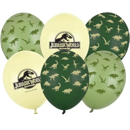Palloncino in Lattice 12" di Jurassic World "Dinosauro" 6pz Jurassic World