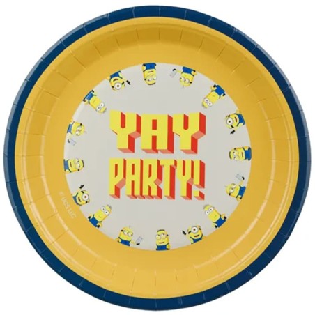 Piatto di Carta 23cm dei Minions "Illumination's" 6pz Minions