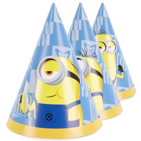 Cappellino a Cono in Carta dei Minions "Illumination's" 6pz Minions