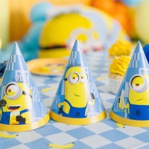 Cappellino a Cono in Carta dei Minions "Illumination's" 6pz Minions