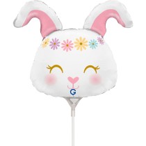 Palloncino in Foil 14" Mini Shape Coniglio "Hippie Bunny" Animali Grabo