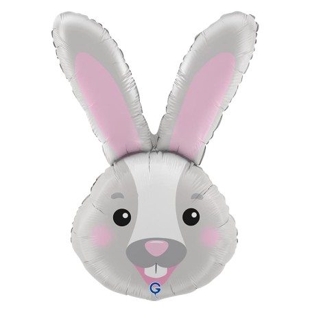 Palloncino in Foil 37" Super Shape Coniglio "Bunny Head" Animali Grabo