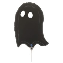Palloncino in Foil 14" Mini Shape Fantasma Nero Halloween Grabo