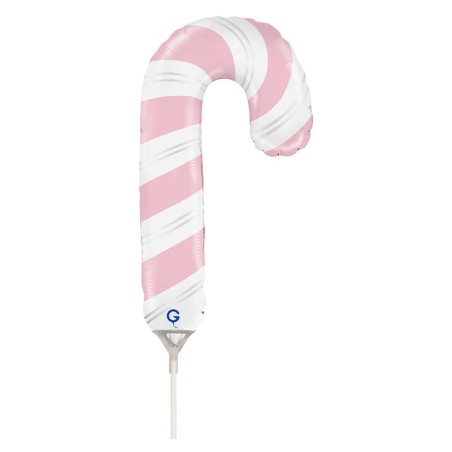Palloncino in Foil 14" Mini Shape Candy Cane Rosa Natale e Capodanno Grabo