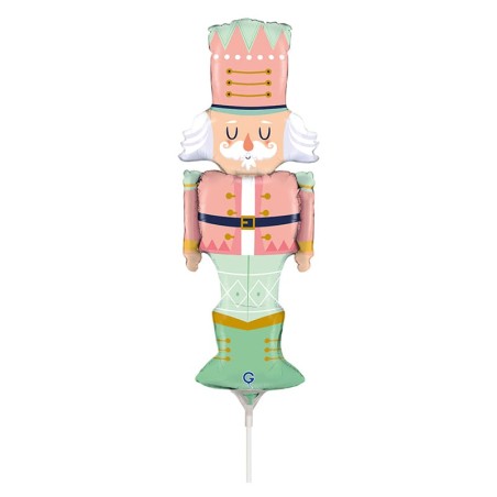 Palloncino in Foil 14" Mini Shape Schiaccianoci "Pastel Nutcracker" Natale e Capodanno Grabo