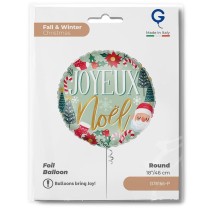 Palloncino in Foil 18" Natale "Joyeux Noel" Natale e Capodanno Grabo