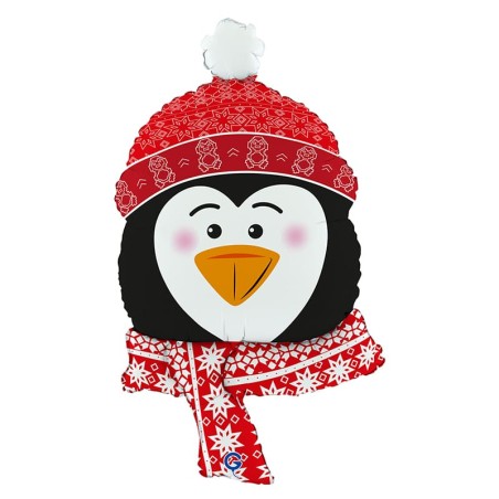 Palloncino in Foil 34" Super Shape Pinguino "Sweet Penguin" Natale e Capodanno Grabo