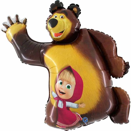 Palloncino in Foil 42" Super Shape Orso con Masha Personaggi Grabo