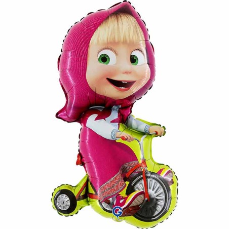 Palloncino in Foil 39" Super Shape Masha in Bicicletta Personaggi Grabo